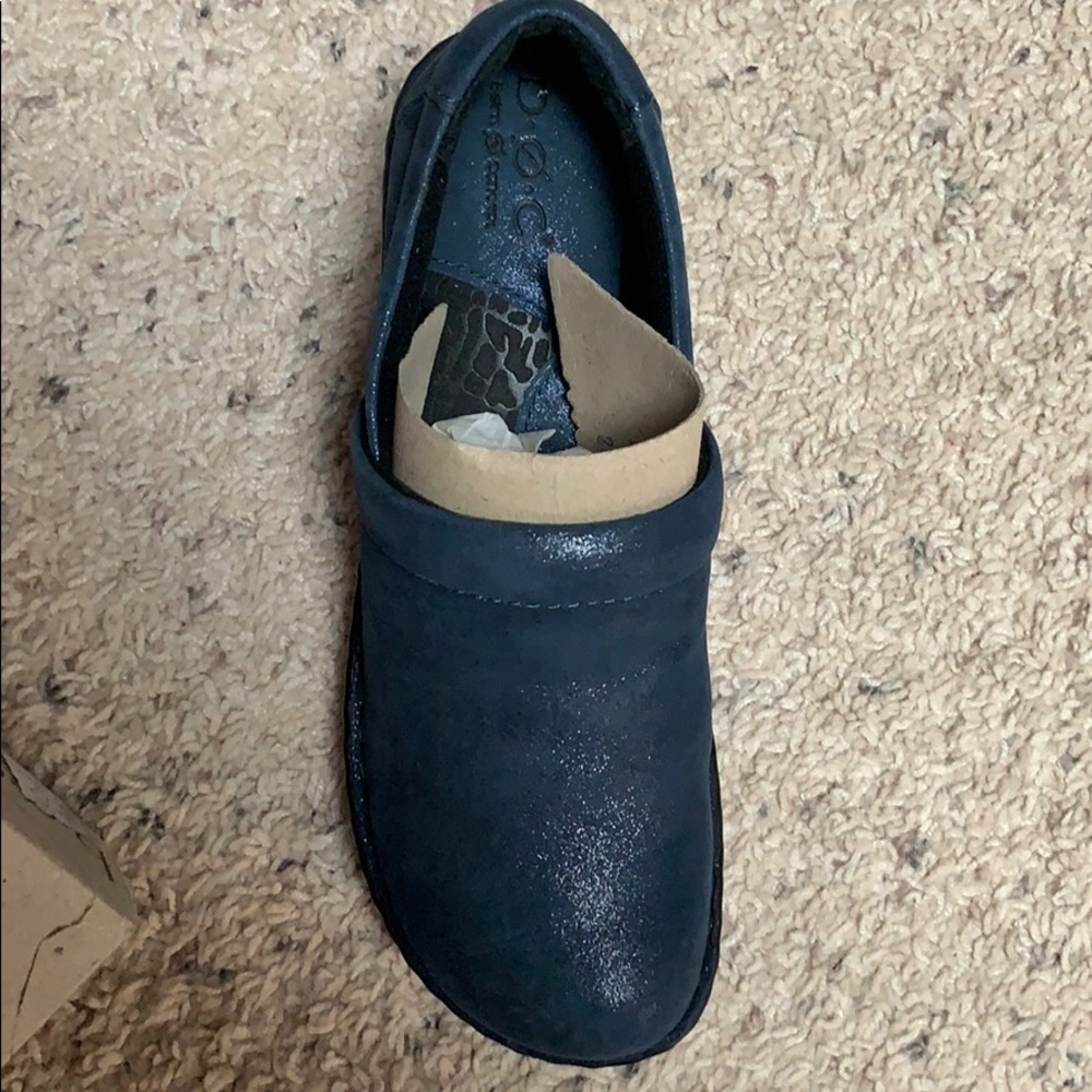 Born clogs- navy sparkle- never worn!  New in box